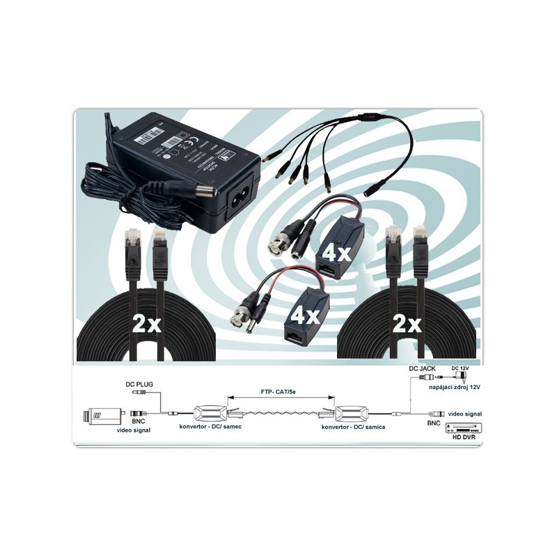 Kabeláž pre TurboHD kamerový set 4-10m