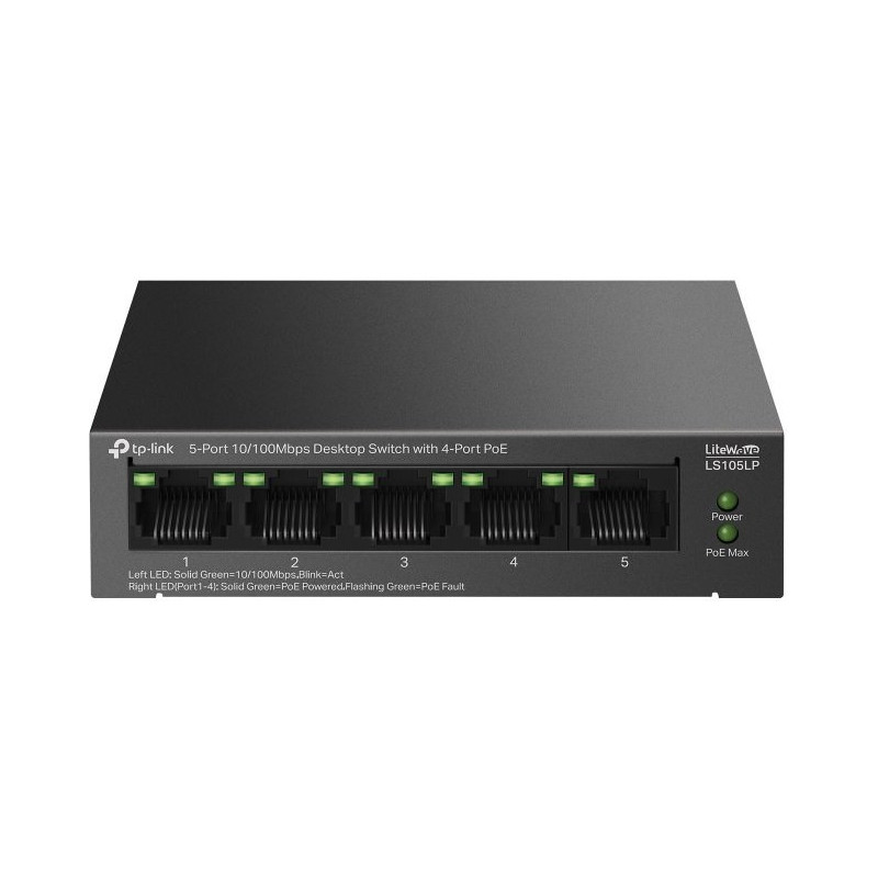 TP-LINK LS105LP 4× 10/100 Mbps-PoE switch - 41W - Sieťové produkty