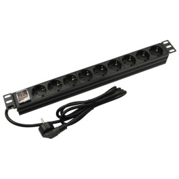 19" predlžovací prívod 8x FR/SCHUKO, SH-109-16A, 3m - RACK skrine a...