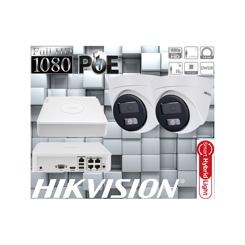 Kamerový set NVR s PoE+2x IP kamera-HIKVISION-DS-2CD1323-LIU