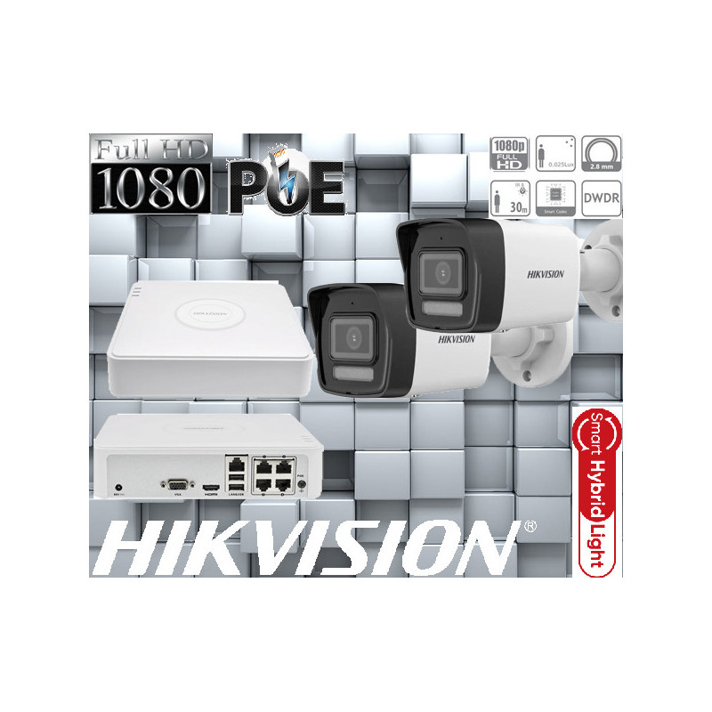 Kamerový set NVR s PoE+2x IP kamera-HIKVISION-DS-2CD1023G2-LIU-2MP/...