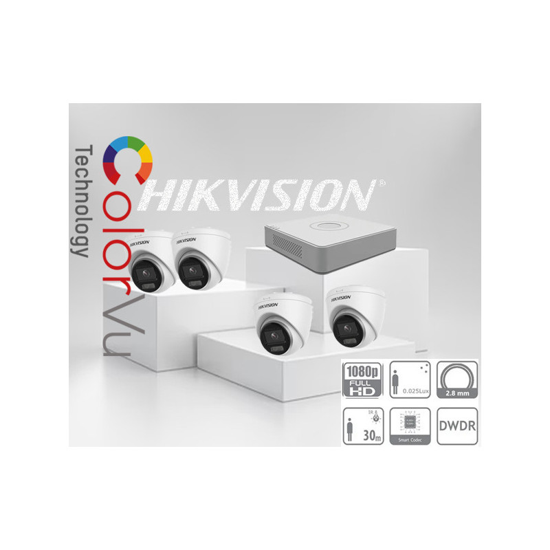 SET-4-HIKVISION-2MP-IP-ColorVu-DS-2CD1327G2H-LIU-FULL HD-IR30m - Hi...